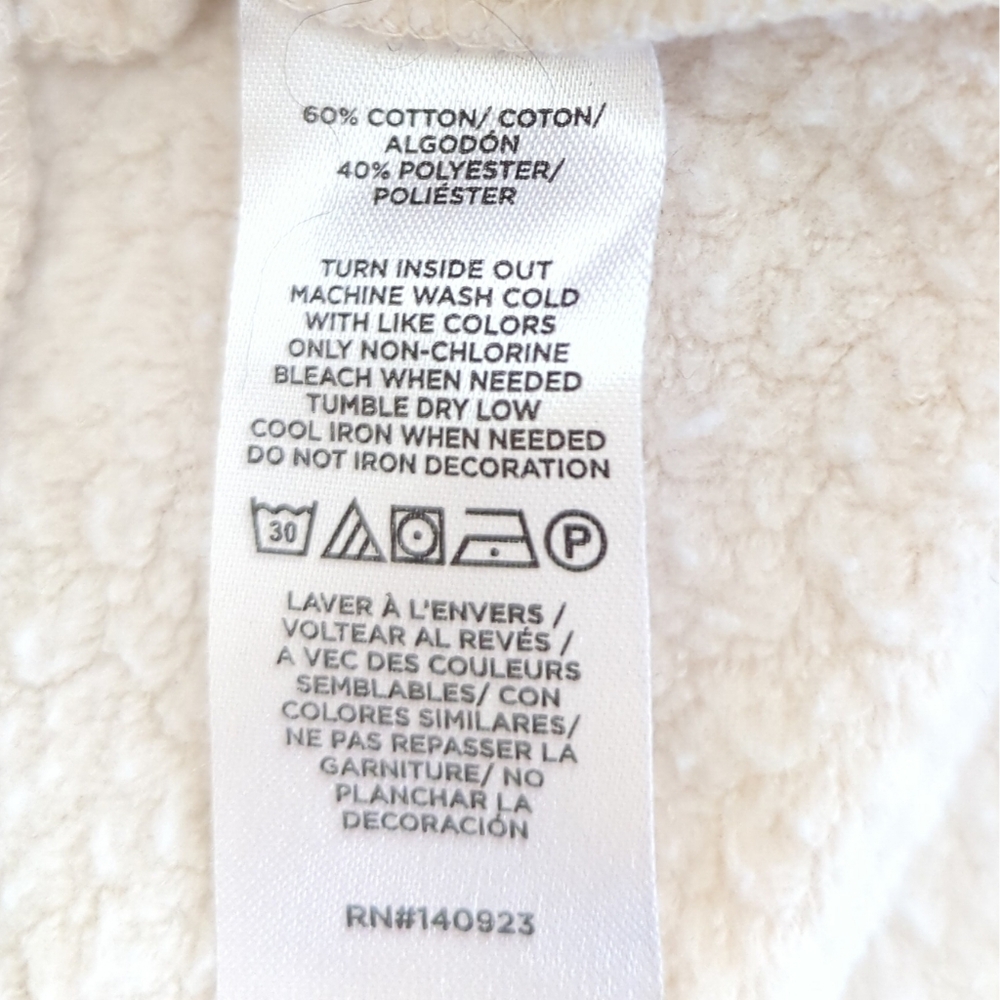 Loft Tan/0atmeal "Cheers" Long Sleeve Pullover Sweatshirt Size M - Picture 7 of 7